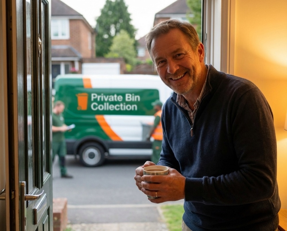 Satisfied private bin collection customer in Arundel